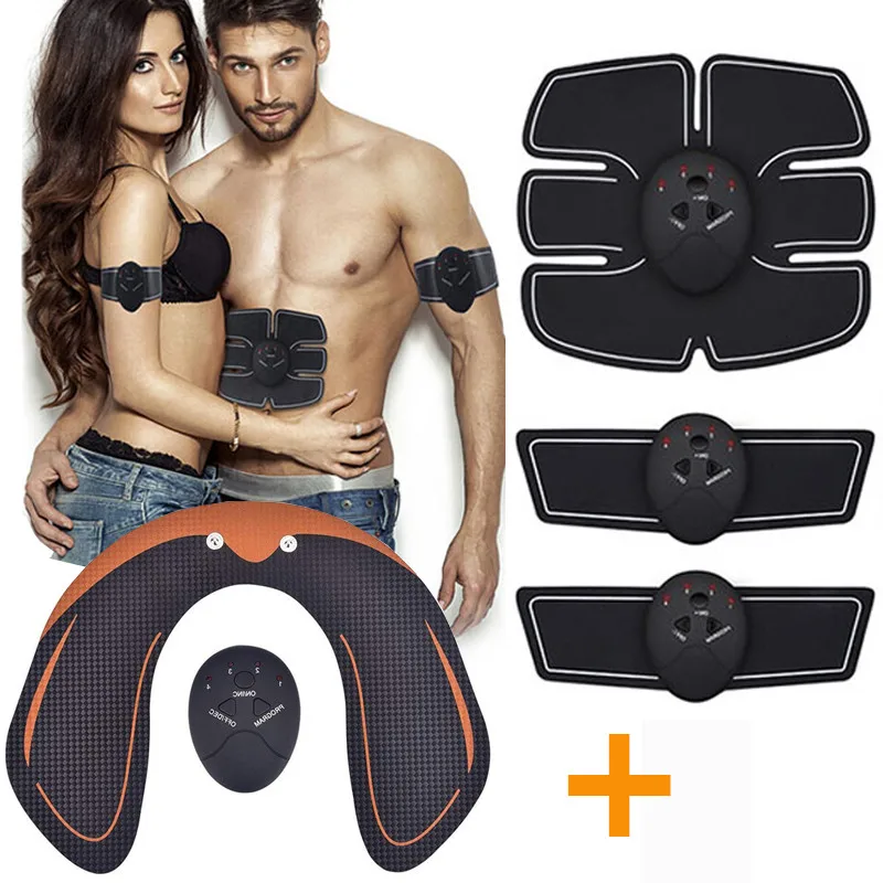 EMS Abdominal Muscle Stimulator Fitness Home Gym Electric Hip Trainer Abdomen Arm Exercise Vibration Massager Body Slimming Belt
