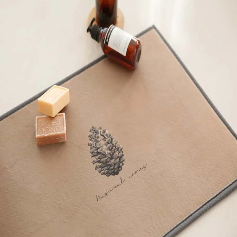 Pine Cone Welcome Entrance Door Mat Anti-slip Kitchen Rugs Table Hotel Pad Prayer Carpet