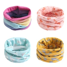 Шарф с круглым вырезом; Новинка; сезон осень-зима; Детский шарф для мальчиков и девочек; принт с героями мультфильмов; шейные шарфы из хлопка с круглым кольцом; весенний теплый шарф