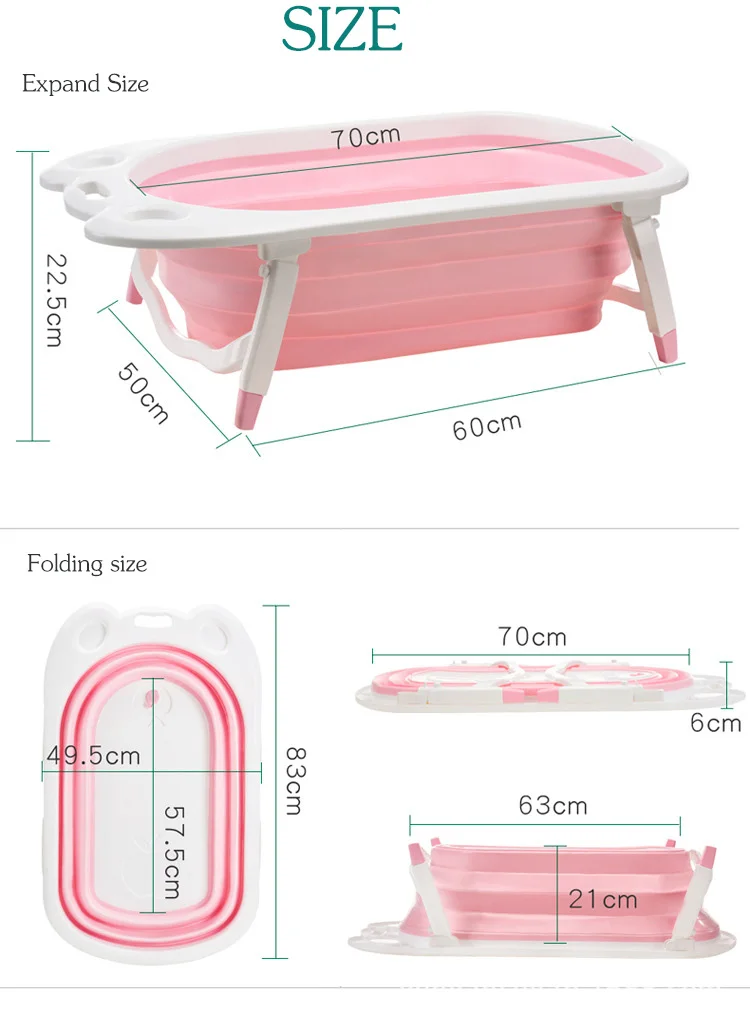 Детская ванночка Складная Ванна ребенок может сидеть лежа Новорожденные Товары для малышей утолщение большой бытовой новорожденных товары