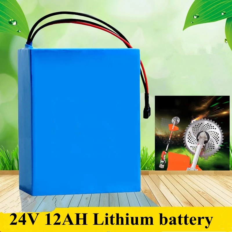 24V 12Ah литий-ионный аккумулятор для газонокосилка электрическая машина для резки травы e-велосипед и e-скутер+ сумка+ 3A зарядное устройство