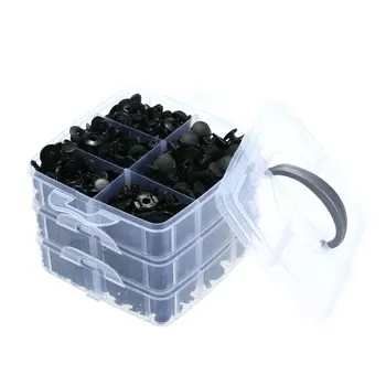 

Bumper Fasteners Set Parts Accessories Car Auto Universal 655Pcs Black