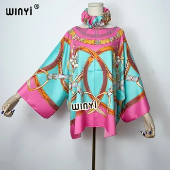 WINYI 2021 Elegant Printed Summer Boho Clothing For Women with Headband Dashiki African Lady Blouse европейская одежда For Women 1