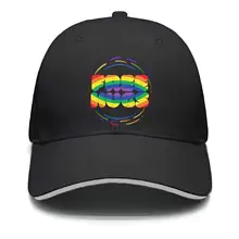 Gay Pride логотип Радуга для женщин Ретро Регулируемая Сетка Дальнобойщик Хлопок Бейсболки Шапки