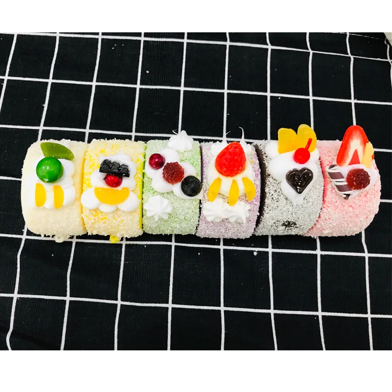 

Simulation Cake Artificial food home decoration window display PU lifelike cake fruit cake bread for bakery teaching aids 6pcs