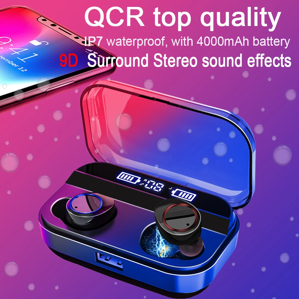 

TWS Wireless Earphone Bluetooth 5.0 Earphones Power Display Touch Control Sport Stereo Cordless for Samsung Note10 Plus note9 s8