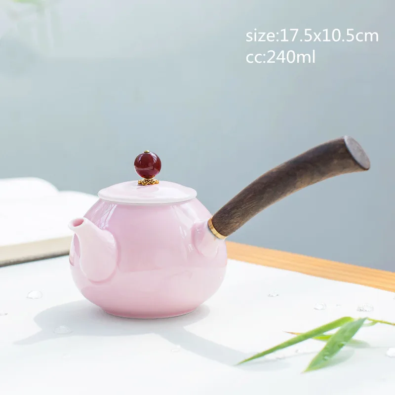 Стильный чайник Celadon с деревянной ручкой, анти-скальдинг, тепловой чайный набор кунг-фу, бытовой Питьевая утварь WSHYUFEI - Цвет: 240ml