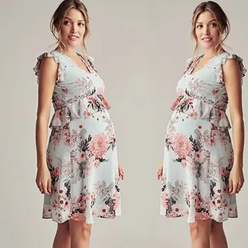 

Maternity Dresses Maternity Clothes Pregnancy Dress Pregnant Dress Casual Floral Falbala Pregnants Dress Comfortable Sundress