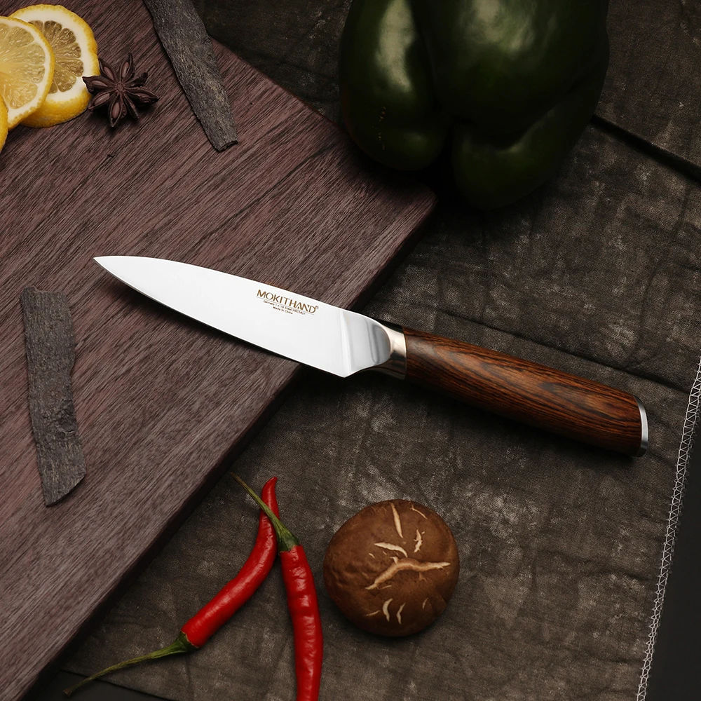 Mokithand Paring knife 3.5 inch Japanese Fruit Knives Germany 1.4116 Stainless Steel Professional Kitchen Vegetable Knife