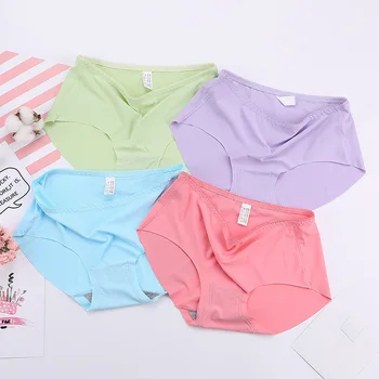 

5pcs/lots Women's Seamless Underpants Plus Size Ladies Ice Silk Underwear High-rise Fashion Comfortable Shorts Dropshipping