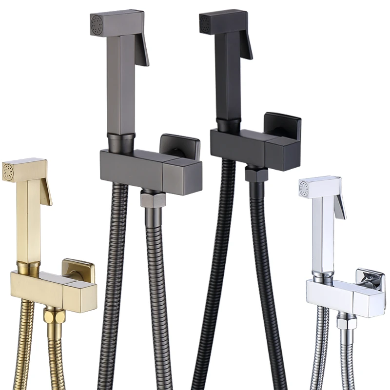 Matte Black Bidet Shower Faucet Solid Brass Bidet Faucet Handheld Bidet