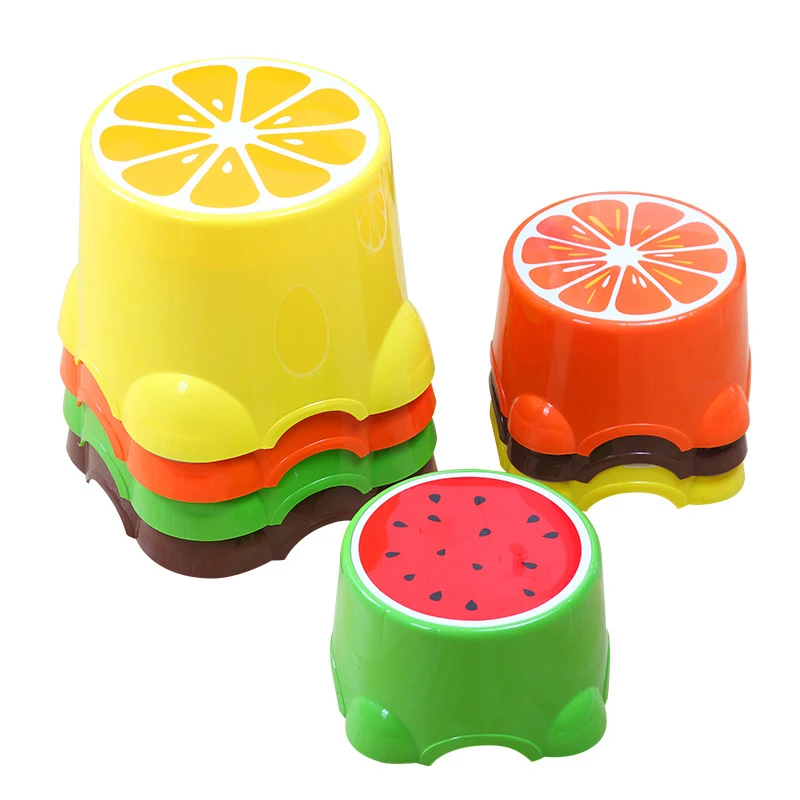 Children's Bathroom Bath Chair Cartoon Fruit Shape Shoes Changing Foots Stepping Cute Non-Slip Stable And Practical Small Stool
