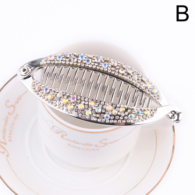 Fish Clip with Rhinestone Hair Claws Girl Banana Shape Clips Hairgrips Fashion Wedding Jewelry Women Harajuku Accessorie