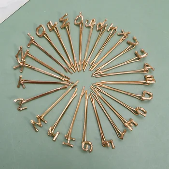 

26pcs Alphabet Design Bobby Pin Creative Hair Clips Hairpins Barrettes Headdress Hair Accessories (Golden)