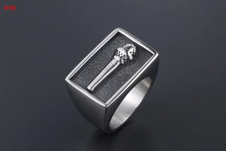 Retro simple men's wide microphone ring trendy male index finger 925 sterling silver ring