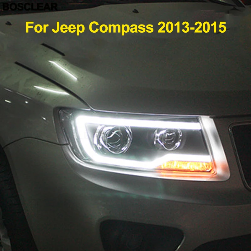 Стайлинг для Jeep compass фары 2013- для компаса светодиодный объектив фар Cherokee модернизационная лампа дневного света DRL