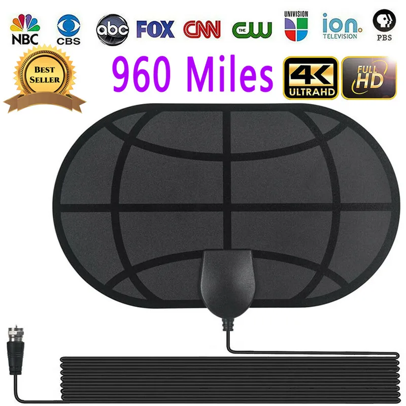 960 Миля Диапазон антенна ТВ цифровая HD Skywire 4K антенна цифровая внутренняя HD ТВ 1080p