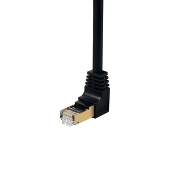 

Right Angle RJ45 Gigabit Network Cord Cat 7 Ethernet Patch Wire 0.3M Replacement