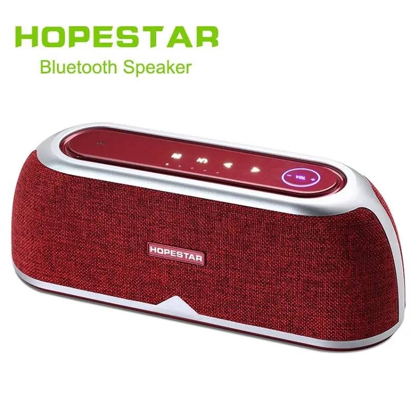 Красный HOPESTAR A4 Настольный bluetooth динамик высокой мощности высококачественный беспроводной динамик HIFI подарок сенсорный NFC - Цвет: Красный