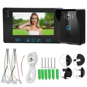 

Video Doorbell Wired WIFI 7in HD Display Remote APP Visual IR Night Vision Intercom Rainproof 110-240V Video Intercom