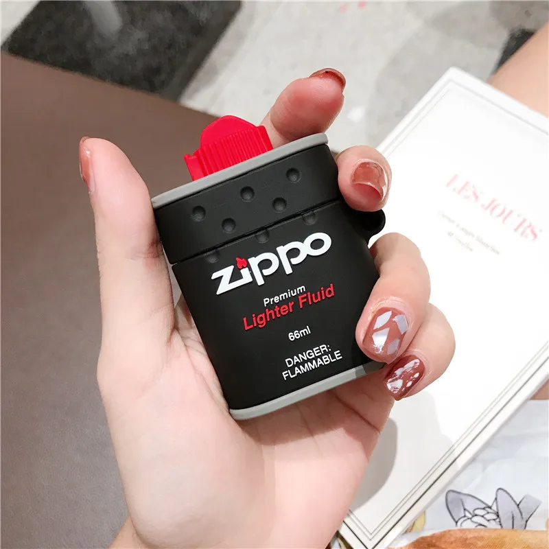 3D Мода Смешные ZIPPO масляные бутылки корпусы гарнитурные для Apple Airpods 1/2 Милые силиконовые защитные наушники чехол Аксессуары