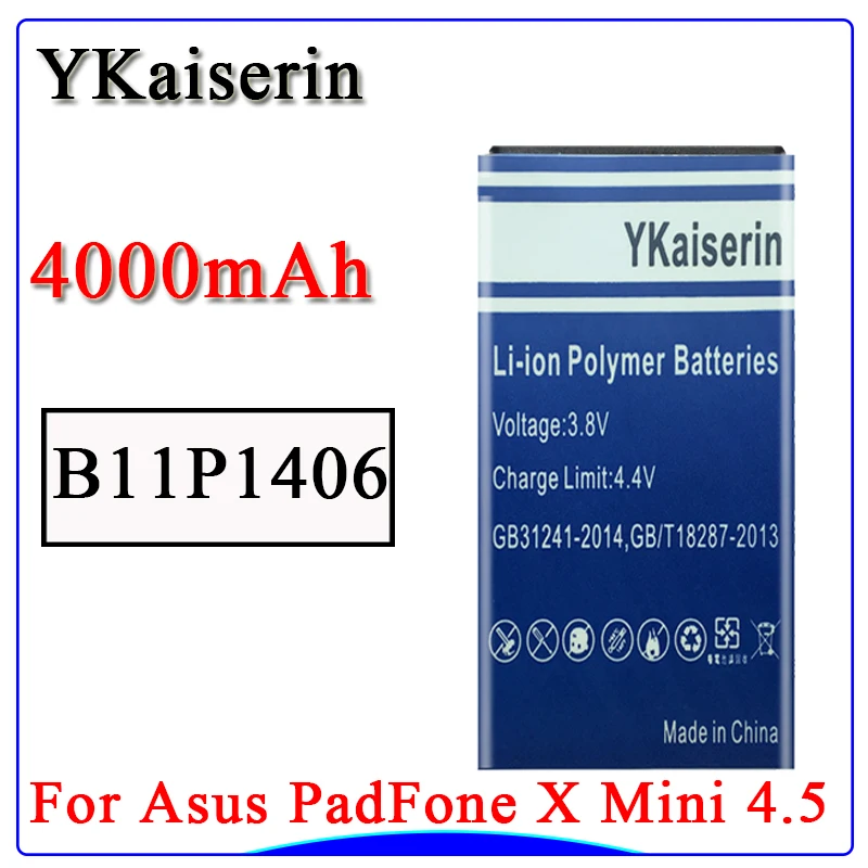 Оригинальный аккумулятор ykaisin для телефона ASUS PF450CL PadFone X Mini 4 5 T00S T005 B11P1406 большой