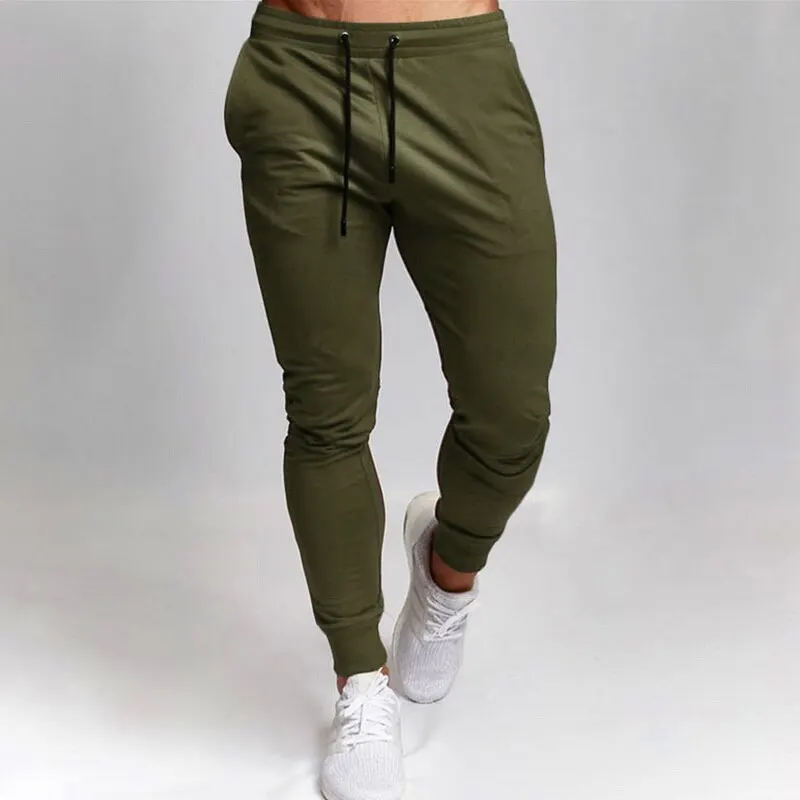 

WENYUJH Men Sport Leisure Trousers Solid Color Versatile Running Training Fitness Pants Lace Up Solid Versatile Fitness Pants