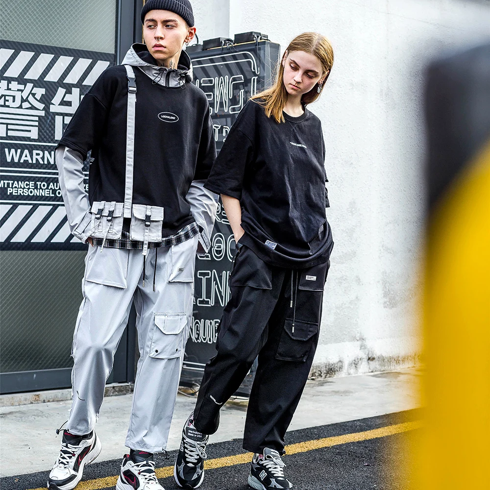 

Casual Baggy Tatical Cargo Streetwear Men Pants Harajuku Harem Hip Hop Long Winter Punk Pocket Trousers Sweatpant Military