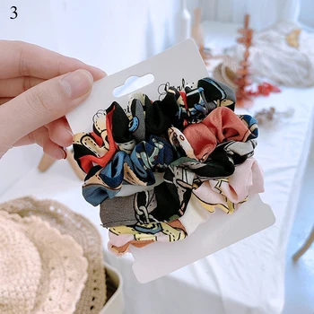 

4pcs Fashion Simple Basic Elastic Hair Bands Ponytail Holder Leopard Scrunchies Pack Headband For Girl Women Hair Accessorie set