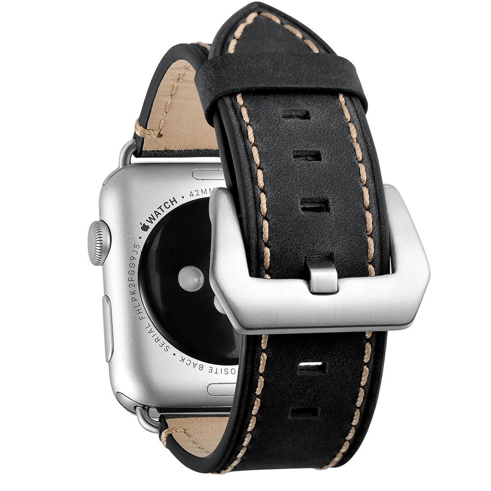 UEBN кожаный сетчатый ремешок для Apple Watch серии 5 44 мм 40 мм ремешок для iWatch 5 4 3 42 мм 38 мм браслет Сменные Ремешки для наручных часов