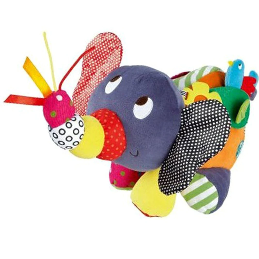 0-12 Months Baby Cartoon Elephant Soothing Rattle Educational Toy Child Hanging Bed Plush Educationaltoy | Игрушки и хобби