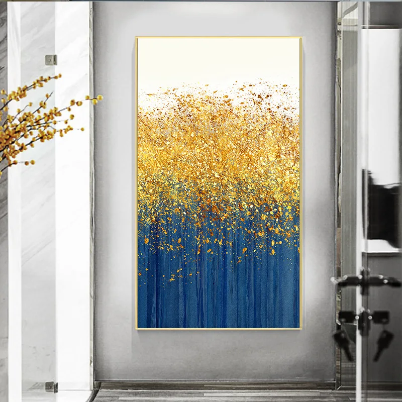 Современный свет роскошное дерево вход декоративная живопись Прихожая золото абстрактный простой американский стиль коридор стены