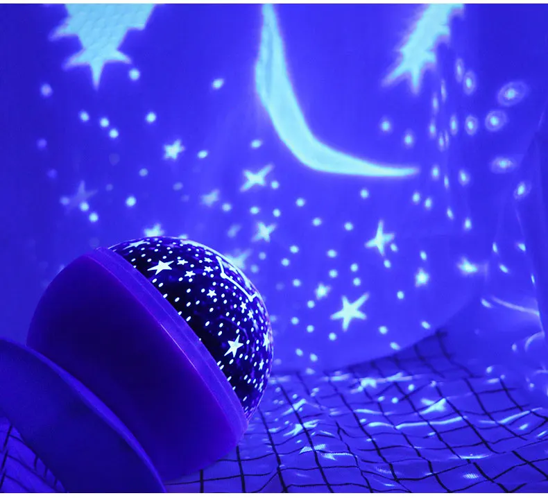 360 ° цветной круглый USB Starlight домашний планетарий Автоматическое вращение прожекторная лампа светится в темноте декор комнаты девушки