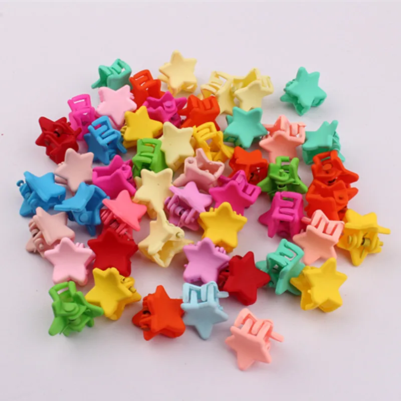 

30Pcs/set Summer Candy Color Colorful Star Shaped Hair Claws for Women Popular Small Hair Clip Hair Stick Accessories