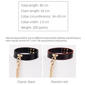 Sexy Genuine Leather Chain Collars With Leash BDSM Bondage Fetishs Collar Adult Lingerie Sex Accessories For Woman Jeux Sexuel 2
