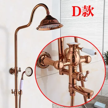 

Full Copper European Shower Suit Rose Golden Shower Shower Faucet Bath Shower Pressure Boost Nozzle