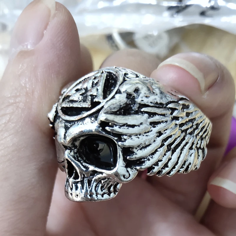 Hip hop Odin with Ravens Stainless Steel Ring Mens Silver Viking Valknut Sukll Norse Amulet Jewelry for male rings | Украшения и
