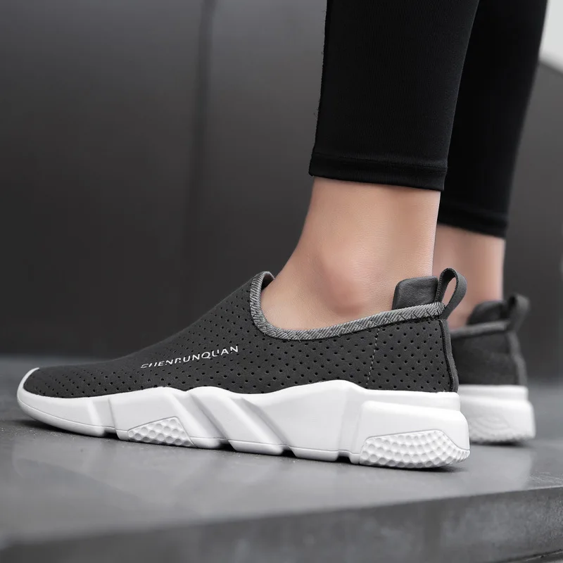 

Shoe Men's Summer Casual Breathable Slip-on Loafers Couples Thin Mesh Shoes Foot Covering Trendy Shoes
