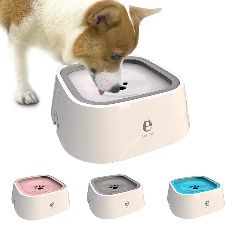 Cuenco de agua flotante para perros y gatos, dispensador de agua lento, antidesbordamiento, fuente para mascotas, novedad