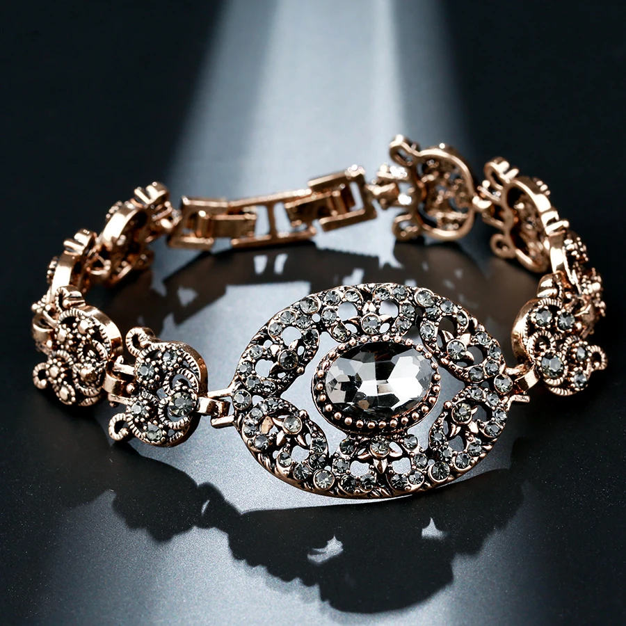 Kinel-New-Vintage-Cuff-Bracelets-For-Women-Antique-Gold-Color-Gray-Stone-Flower-Bangle-Spring-Indian (4)