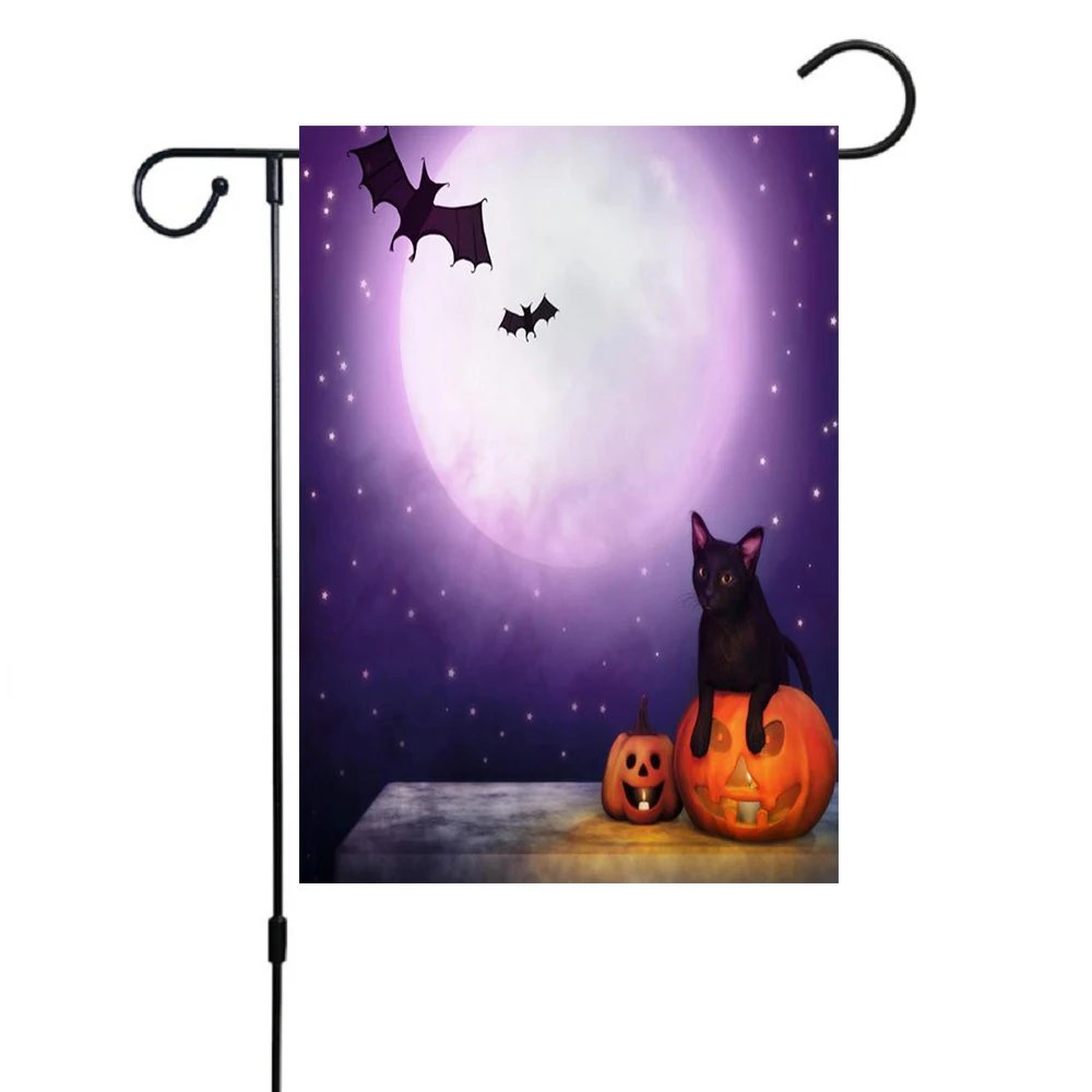 

2020 New Hot Sale Halloween Pattern Linen Garden Square Flag double-sided Printing Holiday Celebration Decoration Supplies íœ´ì¼ ê¹ƒë°œ