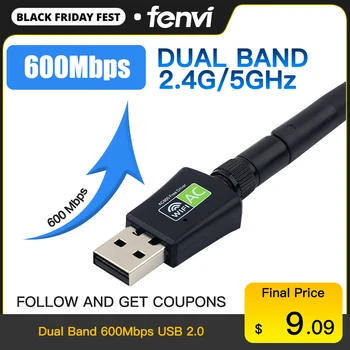 

Free Driver Dual band 600Mbps USB Wifi Adapter Wireless Antenna USB Ethernet PC Wi-Fi Adapter Lan Wifi Dongle AC Wifi Receiver