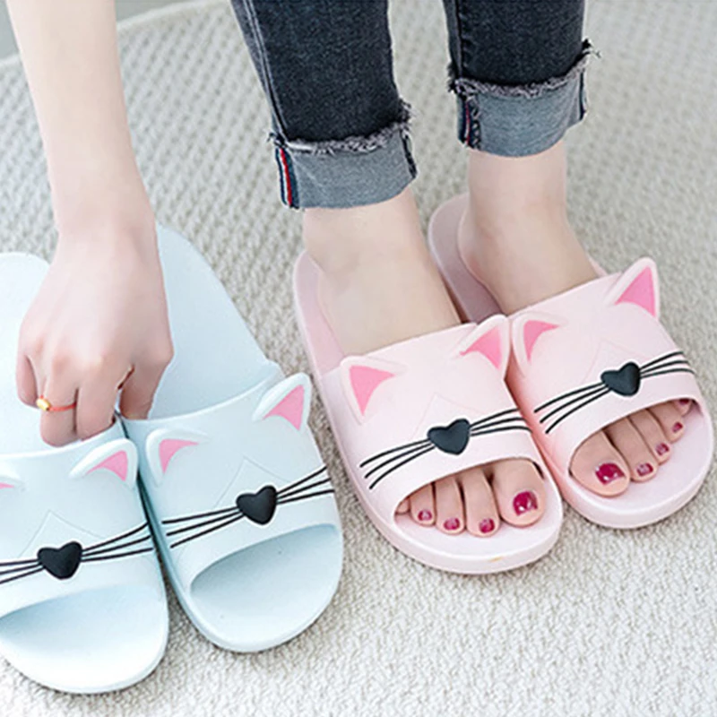 Non-Slip Indoor Slippers Women's Cartoon, Soft-Soled House Slippers Men's, Plus Size Home Bathroom Couple Cute Sandals