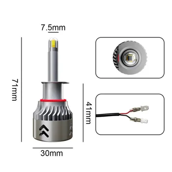 

2* 8-Side CSP H1 LED Headlight Bulbs Kits 110W 19600LM Super Mini Fog Lamp 6000K