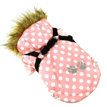 

Dot Pattern Hooded Jacket Pet Dogs Winter Warm Coat Polka Dot Thickness Dogs Clothes XS to XXL Dogs Clothing #