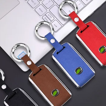 

Car Key Cover Set Leather Cover Shell Keychain Ring Car Decoration For Mazda 3 Axela 2019 2020 Car Accessories