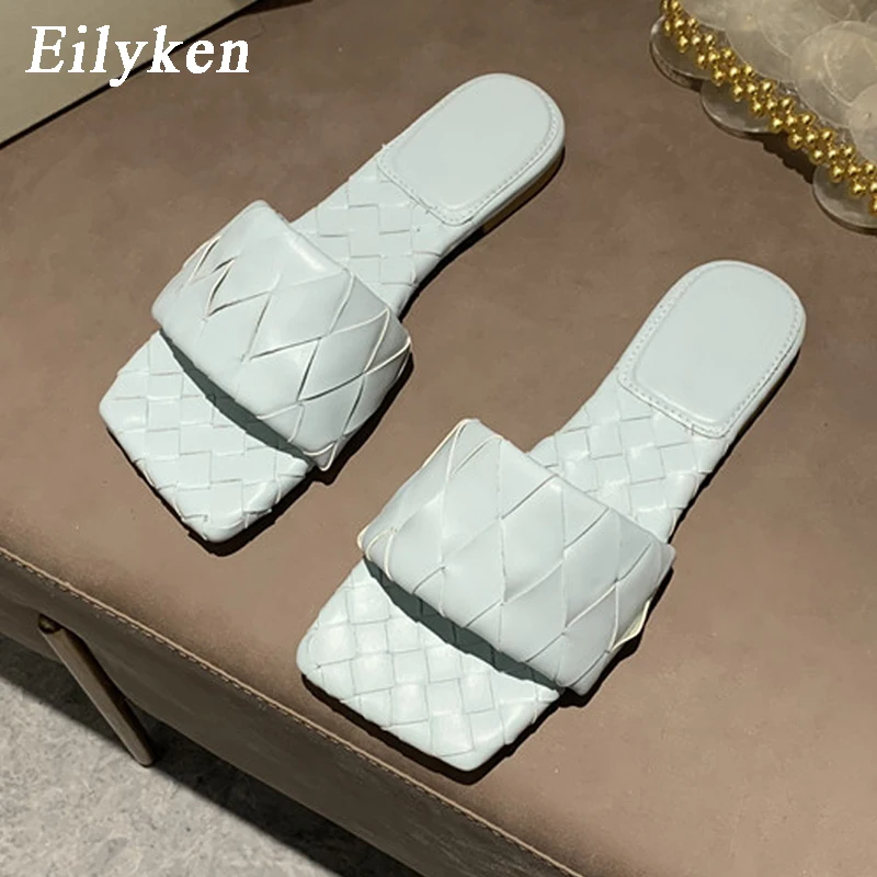Eilyken/Популярные Модные Плетеные Кожаные женские туфли на плоской подошве с