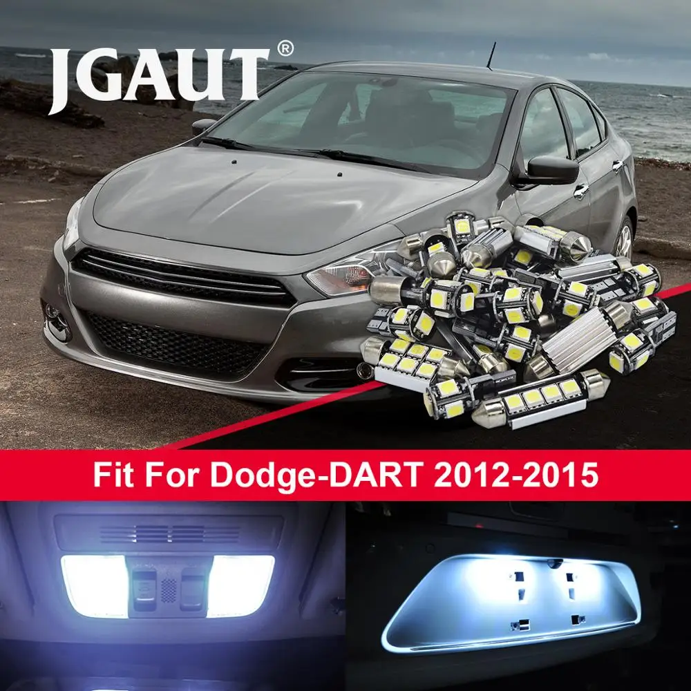 JGAUT 2pcs Canbus 13 SMD Car LED Light Bulbs For Dodge 2012 2015 DART