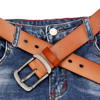 

High Quality Men's Belt Black Brown Leather Belt Men Male Genuine Leather Strap Pin Buckle Belts Cummerbunds Ceinture Homme