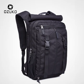 

Men Casual Black Backpack Large Capacity Wearproof Schoolbag 15.6 inch Notebook Laptop Backpack Oxford Male USB Travel Bag